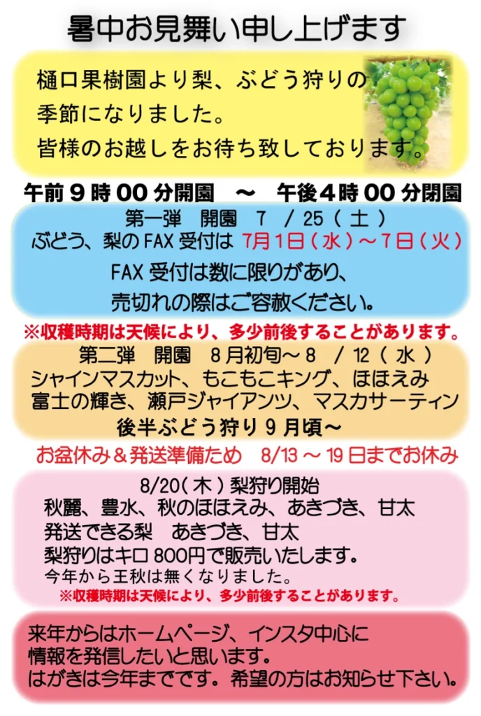 樋口果樹園かもめーるはがき2026